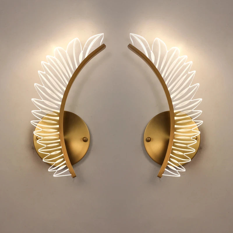 applique murale nordique art moderne plume luxe décor aile - vue 3 sur 9