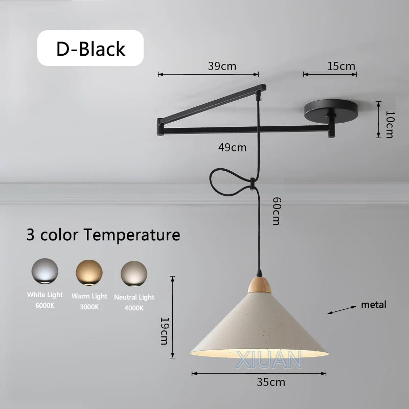 suspension moderne à bras oscillant led mobile - vue 28 sur 30