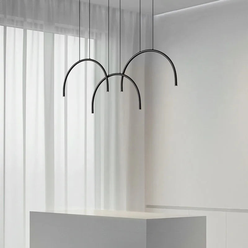 suspension modernes en laiton doré 2/4/6 led hauteur réglable - vue 5 sur 7