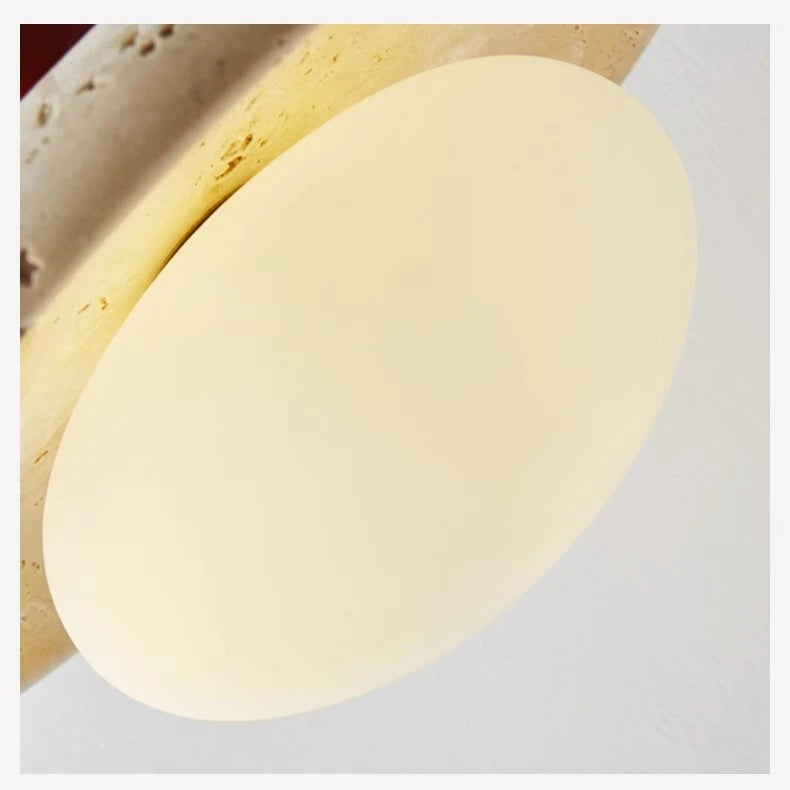 suspension en marbre travertin luminaire décoratif d'intérieur longueur réglable - vue 5 sur 11