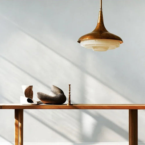plafonnier led rétro en verre et métal pour intérieur décoratif - vue 2 sur 7