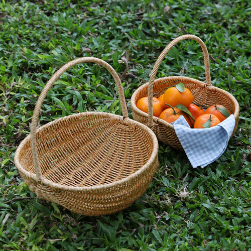 panier en osier tressé pour pain et nourriture en voyage - vue 2 sur 7