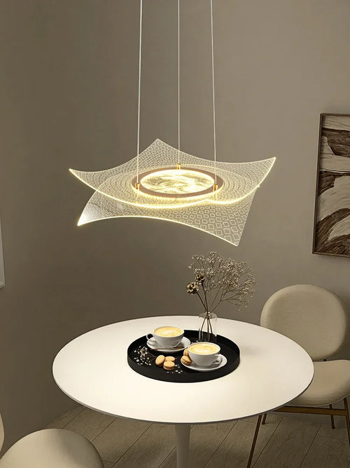 lustre en acrylique luxe créatif avec éclairage led décoratif - vue 2 sur 8