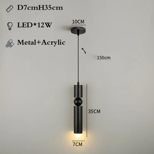 Suspension moderne nordique en métal avec lumière led suspendue - vue 13 sur 13