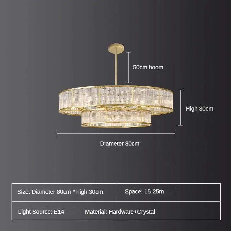 lustre en cristal rétro circulaire design pour décoration intérieure - vue 8 sur 15