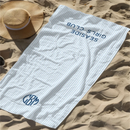 Serviette de plage rayures preppy monogramme personnalisée