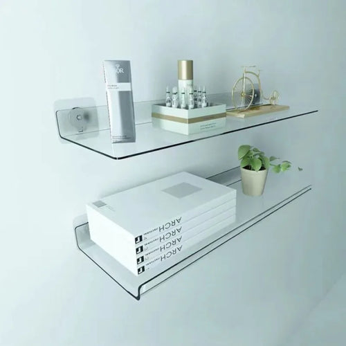 étagère murale flottante en acrylique transparent pour rangement organisé - vue 2 sur 57