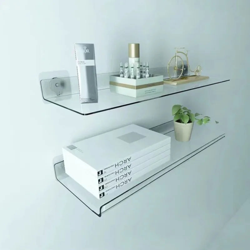 étagère murale flottante en acrylique transparent pour rangement organisé - vue 1 sur 57
