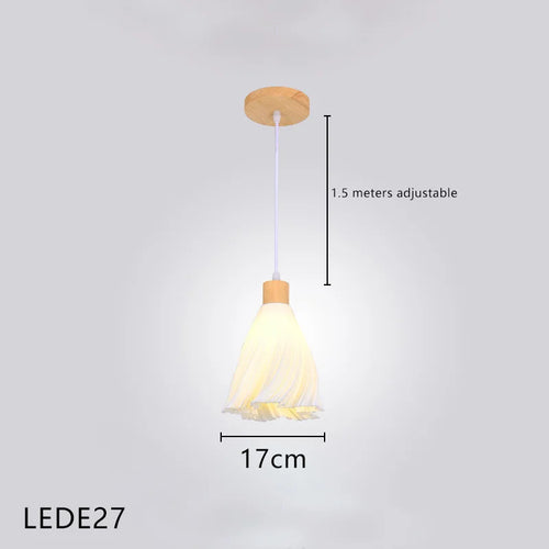 lustre long en bois massif style nordique pour villa - vue 11 sur 11