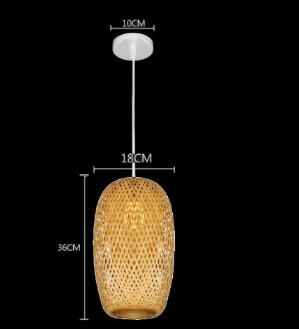 Suspension Bambou rotin lumière lampara Techo bambou paille lustre lumière décoration de la maison Art déco plafond suspension lustre - vue 15 sur 18