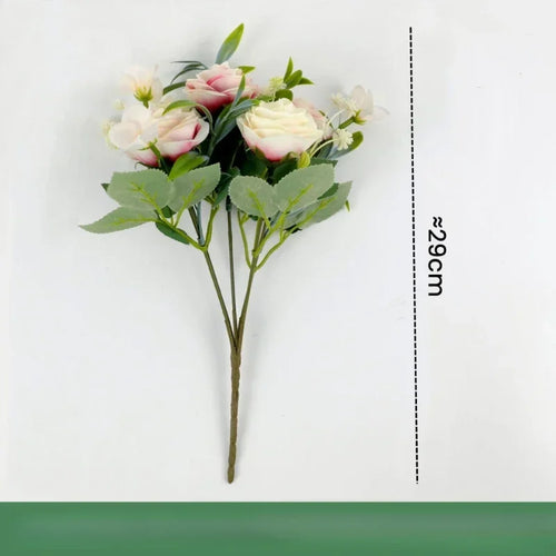 bouquet de roses artificielles en soie pour décoration intérieure - vue 13 sur 12