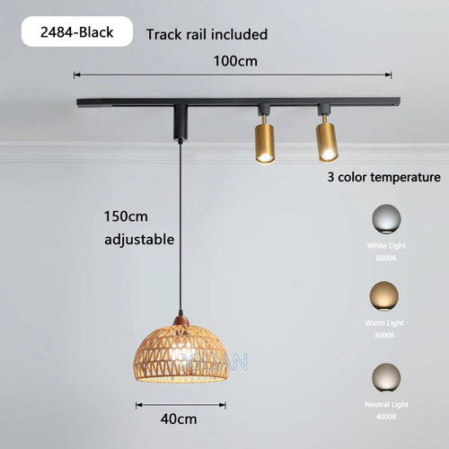 table à manger wabi-sabi rétro éclairage led sur rail - vue 17 sur 17