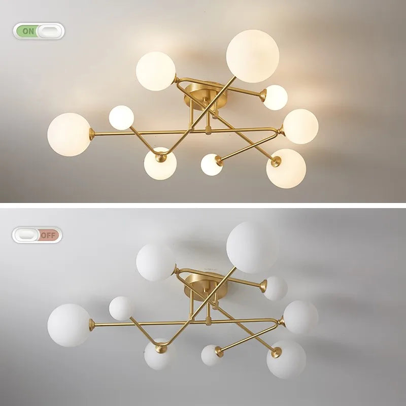 lustre moderne en cuivre design pour intérieur élégant - vue 6 sur 10