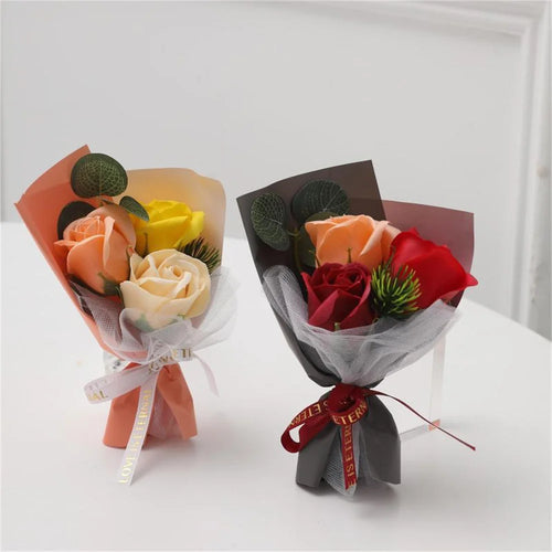 petit bouquet de roses artificielles pour la saint-valentin décoratif - vue 2 sur 13