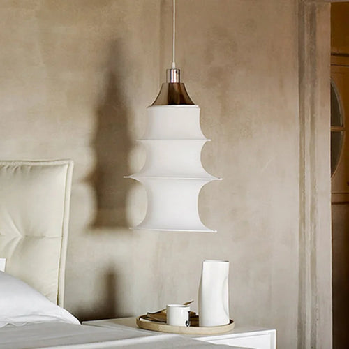 lustre en soie nordique wabi-sabi pour éclairage intérieur élégant - vue 4 sur 14