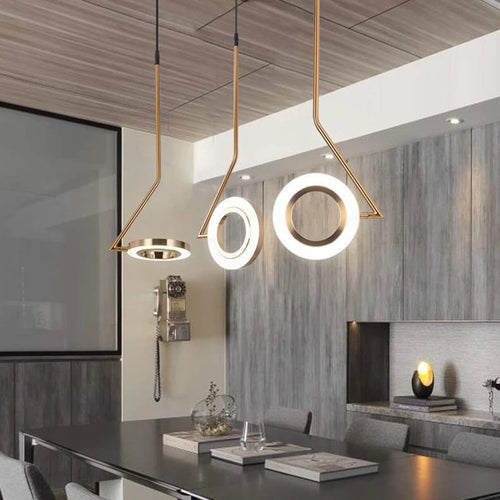 suspension design nordique anneau fer led décorative - vue 4 sur 8