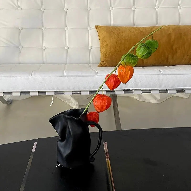 vase en céramique nordique pour décoration florale artisanale - vue 6 sur 8