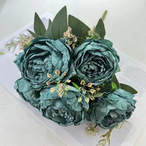 fleurs artificielles bouquet de pivoines pour mariage et décoration - vue 11 sur 13
