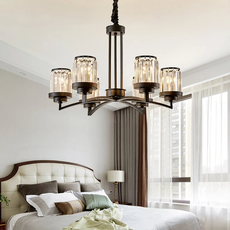 lustre en cristal rétro américain design chic pour décoration intérieure - vue 3 sur 10