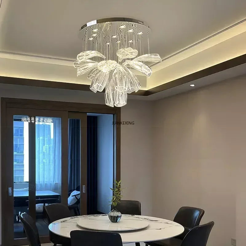 suspension art déco en verre pour intérieur moderne et élégant - vue 3 sur 8