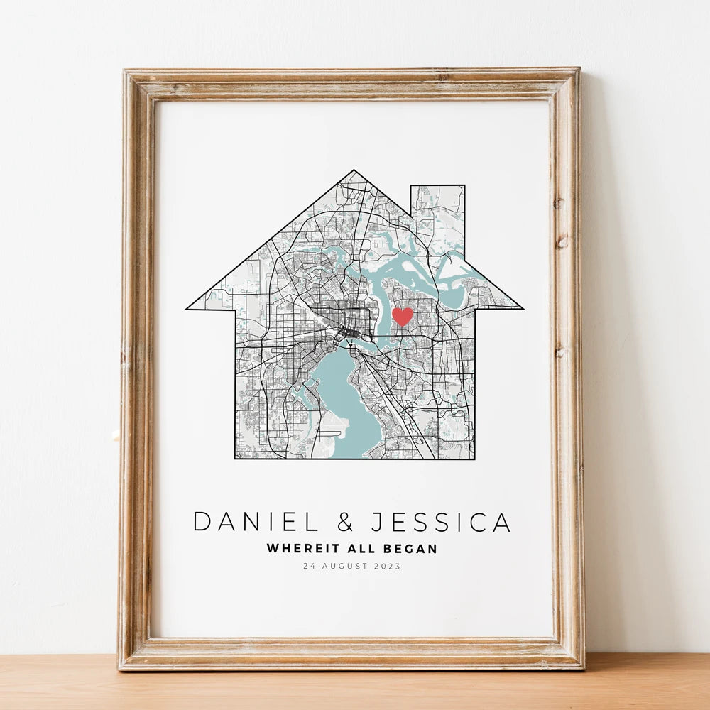carte de ville personnalisée cadeau romantique pour lui - vue 6 sur 7