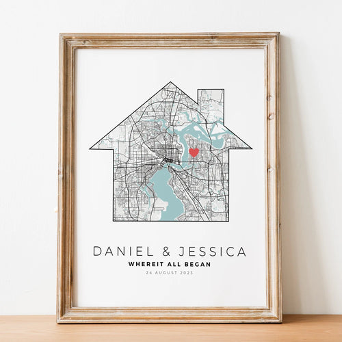 carte de ville personnalisée cadeau romantique pour lui - vue 7 sur 7