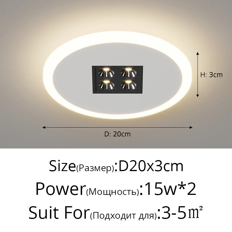 plafonnier sans aspiration magnétique monté en surface décoratif - vue 13 sur 14