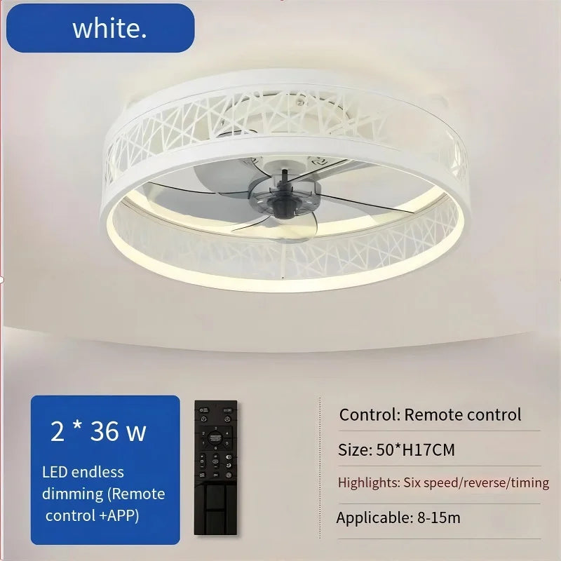 110V~265V APP and Remote Control Dual Intelligent Control  DC 6 speed Regulation Frequency Conversion Ceiling Fan Light - vue 16 sur 17
