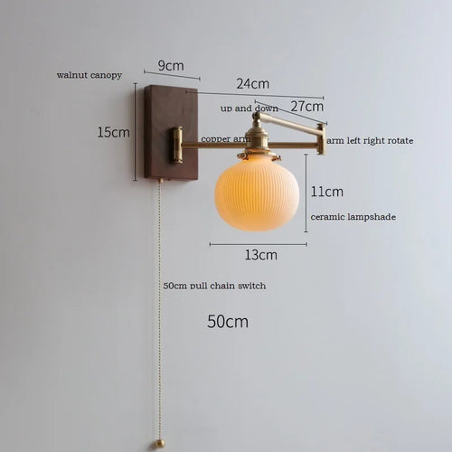 Applique murale LED en bois de frêne et de noyer - vue 23 sur 23