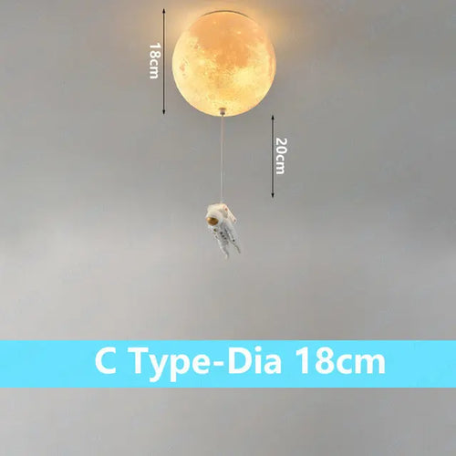 plafonnier lunaire décoratif avec astronaute idéal pour chambre - vue 11 sur 15