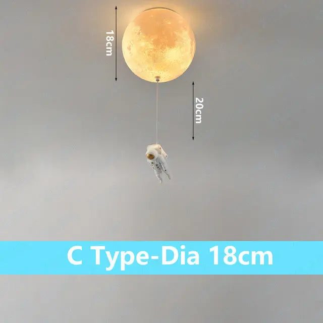 plafonnier lunaire décoratif avec astronaute idéal pour chambre - vue 10 sur 15