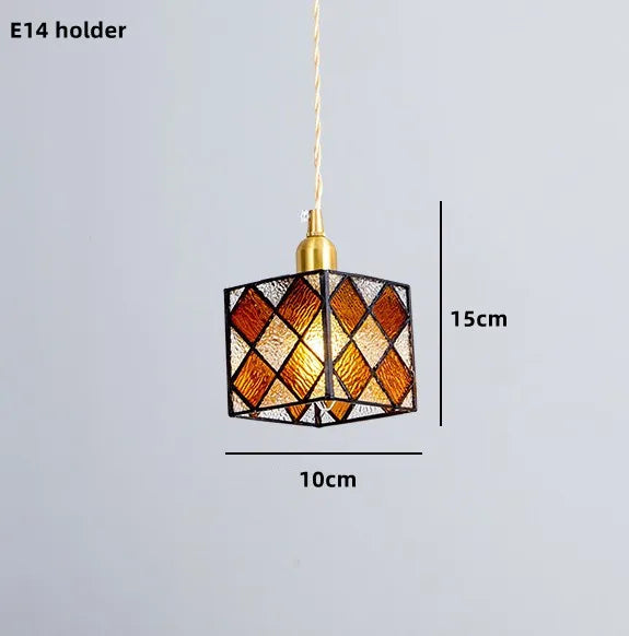 suspension nordique en verre teinté et cuivre élégant - vue 20 sur 25