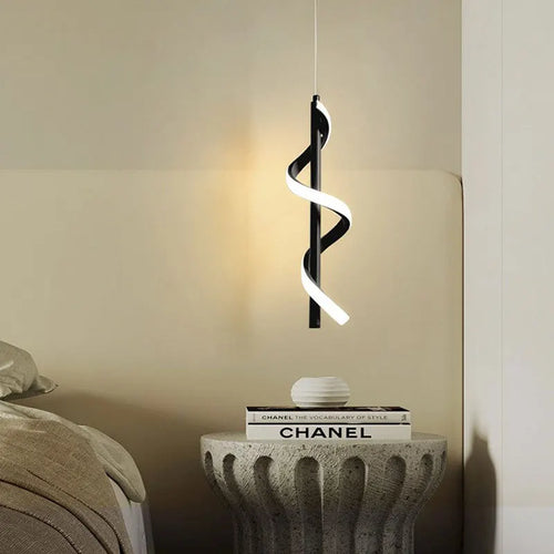 suspension led modernes avec long câble spirale - vue 2 sur 7
