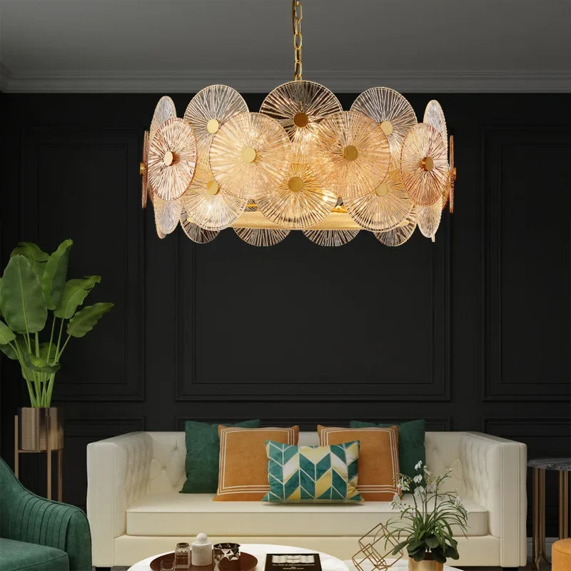 lustre moderne en verre design pour décoration intérieure - vue 2 sur 11