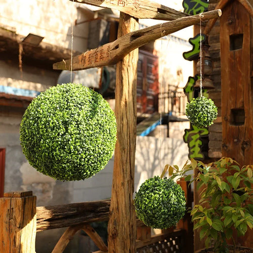 boule décorative en gazon artificiel pour jardin mariage et balcon - vue 5 sur 10