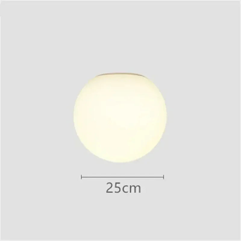 applique murale led moderne abat-jour rond en verre blanc - vue 10 sur 10