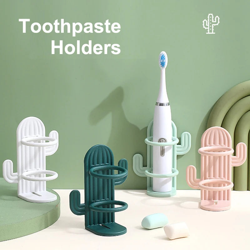 porte-brosse à dents cactus mural pour salle de bain et maquillage - vue 2 sur 10