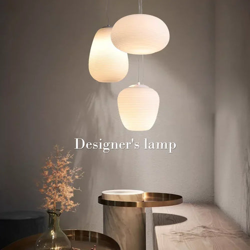 suspension led en verre style japonais moderne pour intérieur élégant - vue 2 sur 14