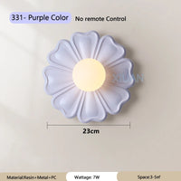 applique murale créative lampe à fleurs en résine pour enfants