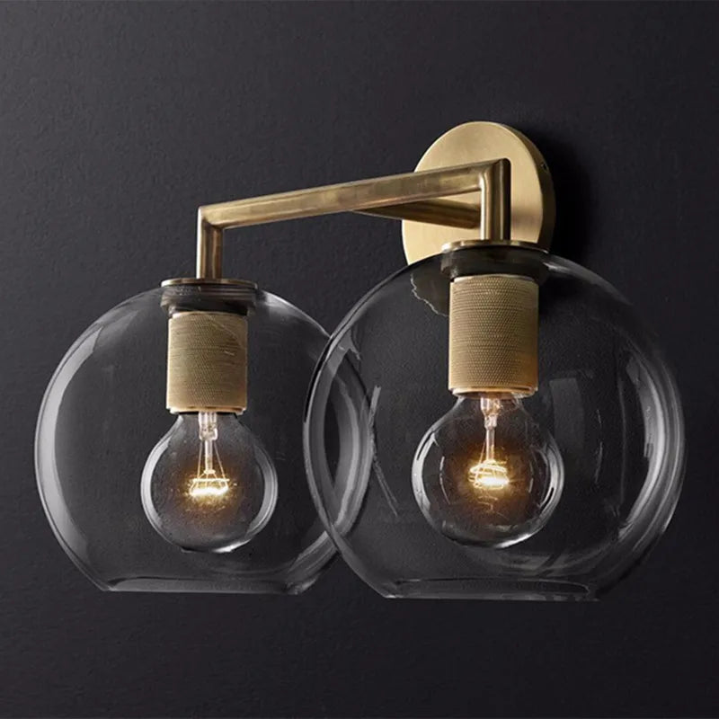 applique murale rétro américaine en verre avec éclairage led - vue 3 sur 18