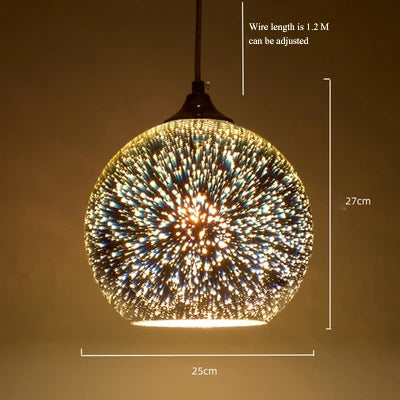 suspension en verre teinté en forme de feu d'artifice 3D - vue 8 sur 12