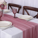 Chemin de table mousseline bohème transparent lot 4