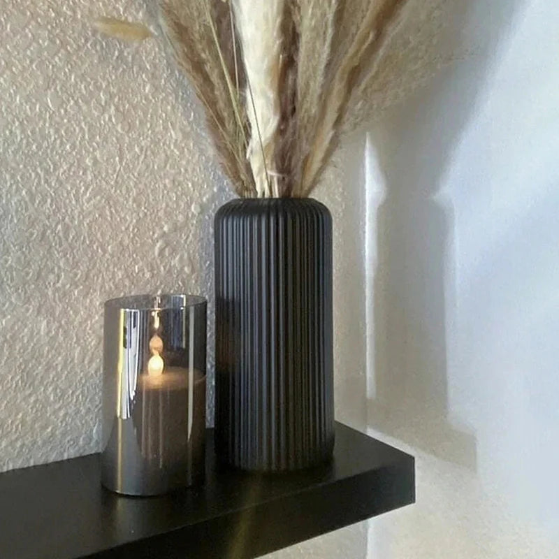 vase en plastique rayé pour arrangement floral décoratif - vue 6 sur 8