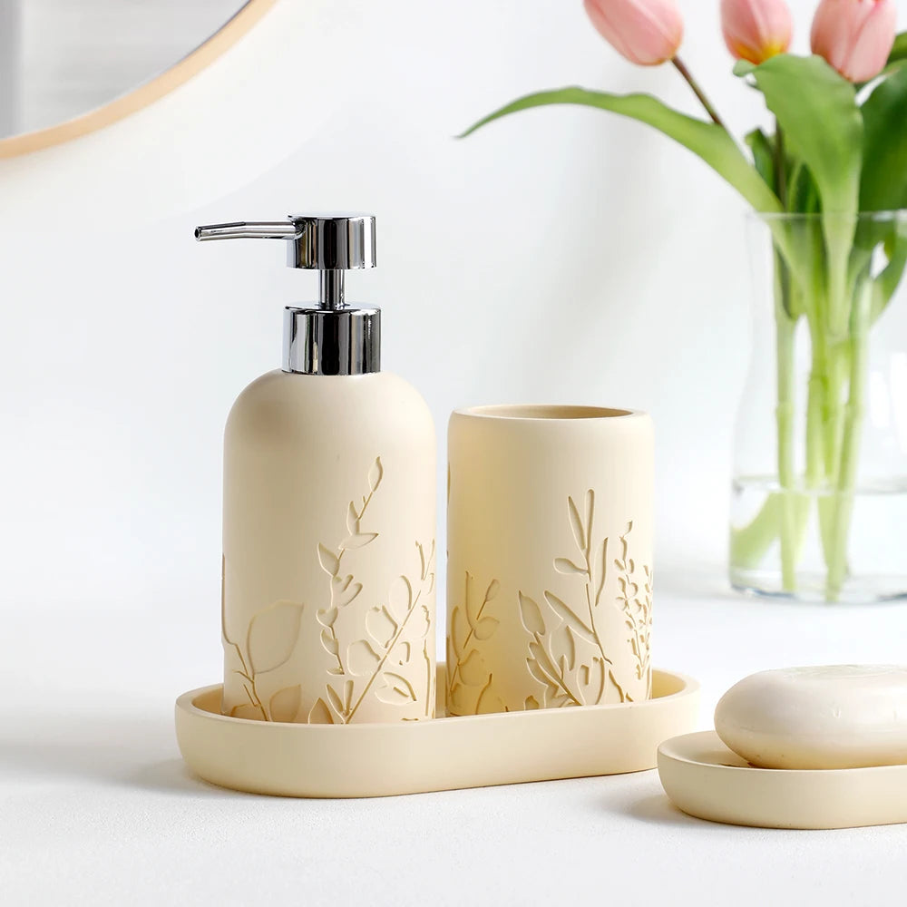 distributeur de savon ensemble 5 pièces pour salle de bain - vue 4 sur 7