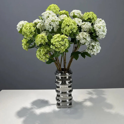 fleurs artificielles hortensia décoration jardin branche en soie - vue 3 sur 13