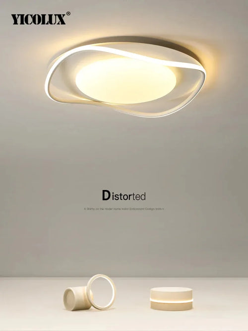 lustre led moderne éclairage intérieur lampe circulaire carrée - vue 3 sur 16