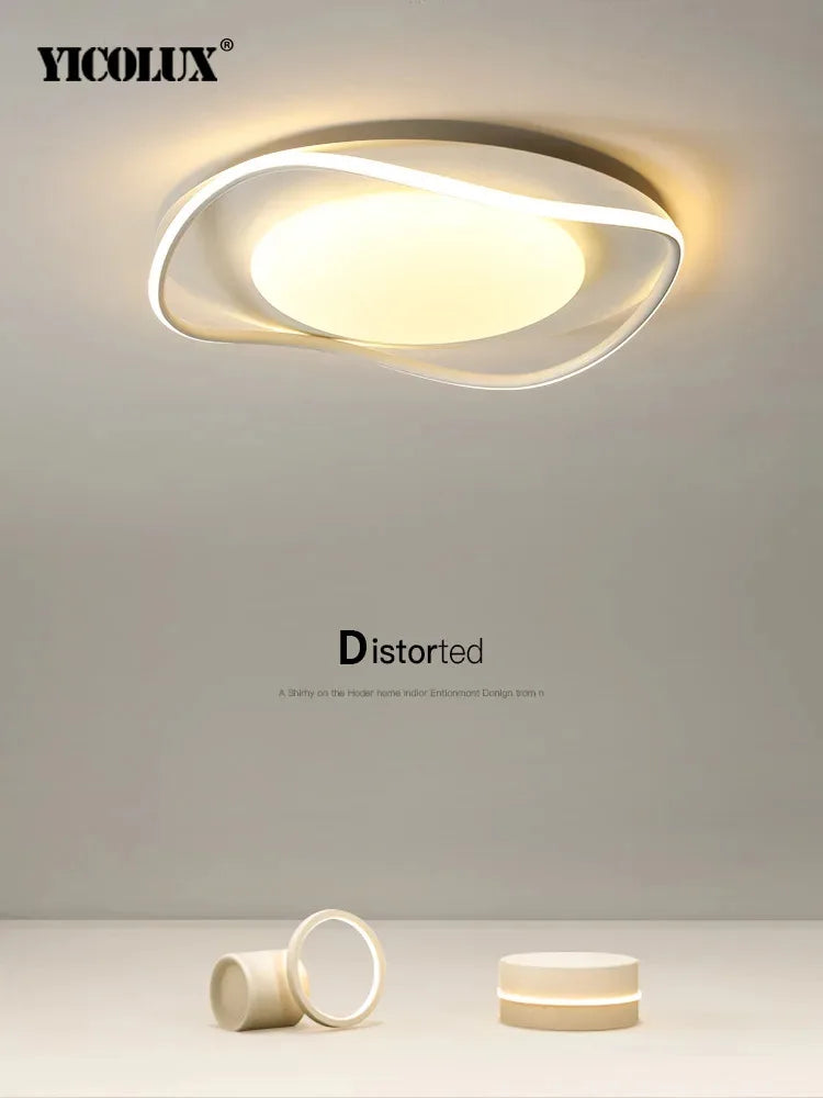 lustre led moderne éclairage intérieur lampe circulaire carrée - vue 3 sur 16