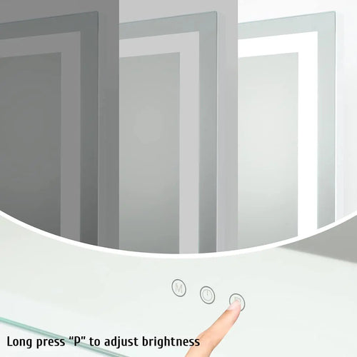 miroir de courtoisie éclairé avec capteur tactile et éclairage dimmable - vue 3 sur 15