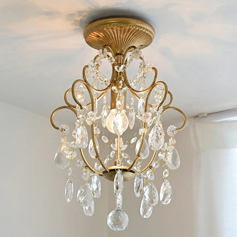 plafonnier led suspendu en cristal design moderne décoratif - vue 3 sur 8