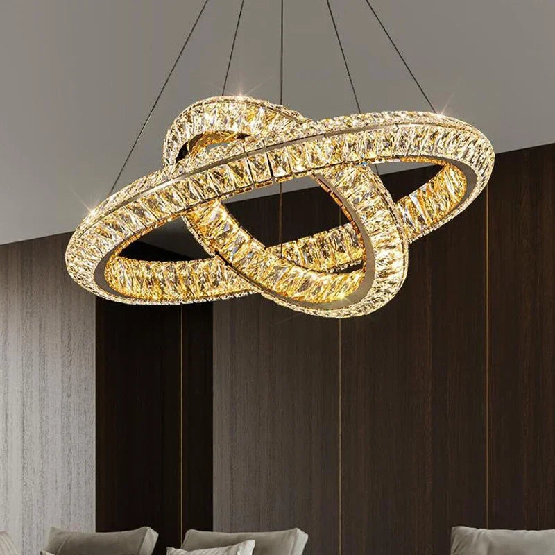 lustre de luxe en cristal led pour hôtel et bar - vue 3 sur 16